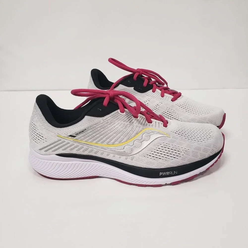 Saucony Women's Guide 14 Running Shoe in Alloy/Cherry - Size‎ 11 WIDE